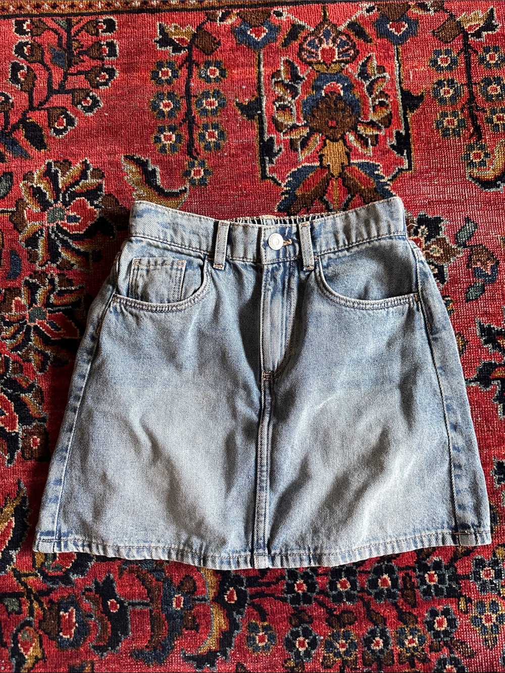H&M Light Blue Denim Mini Skirt